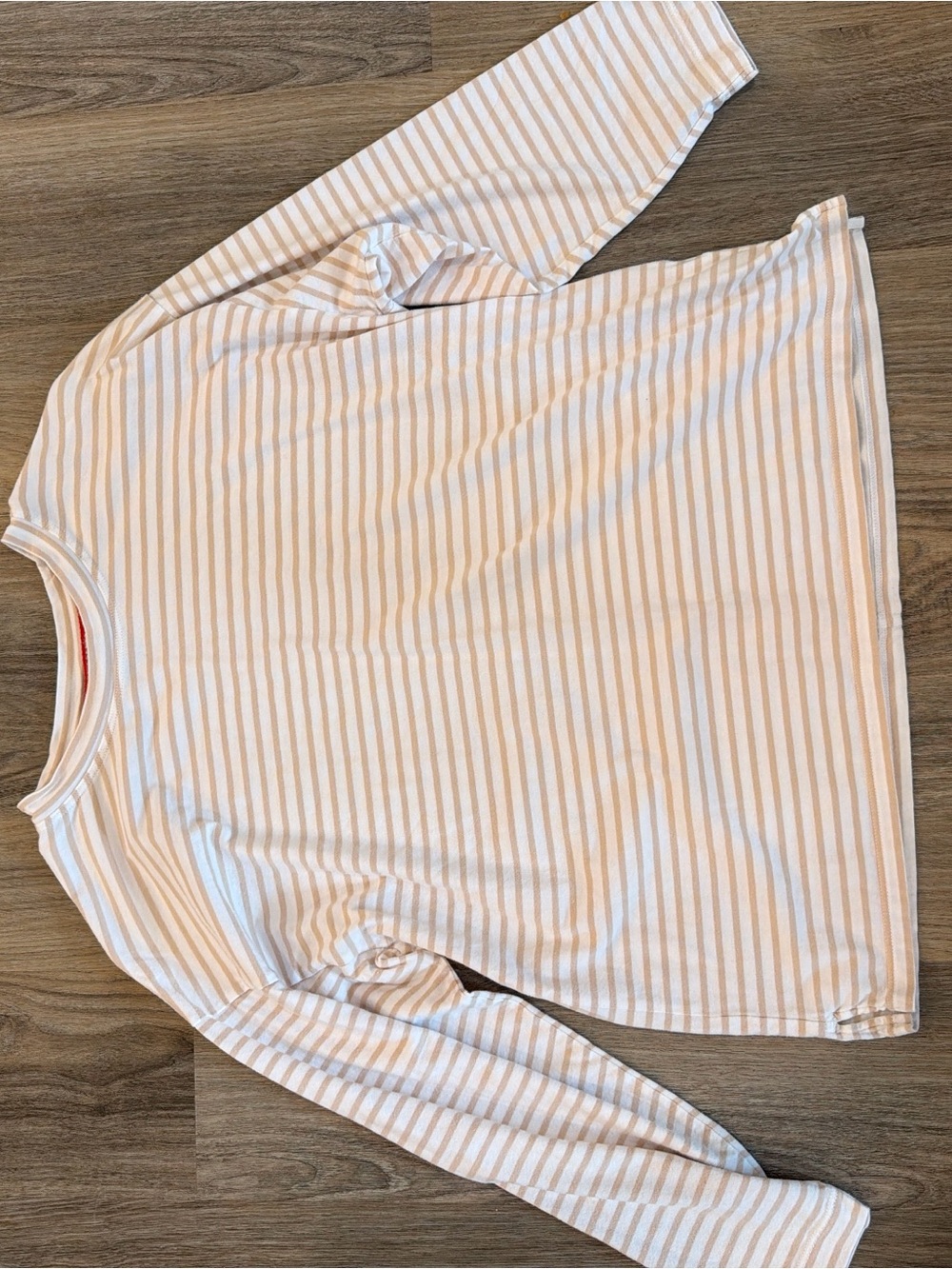 Women’s AYR Long-Sleeve Striped Tee - White and Light Tan